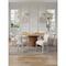Manhattan Comfort 7-Piece Hathaway 59.05 Round Dining Set in Natural with 6 Flor Dining Chairs in Ivory 6-DT05DC088AR-NAIV - alternate 1
